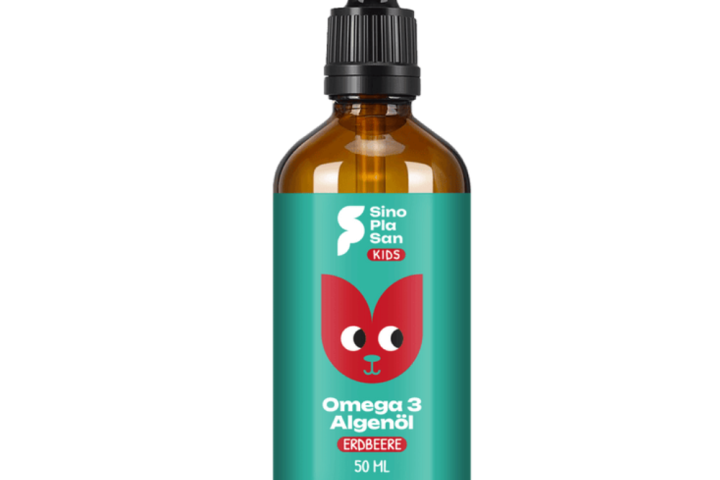 Sinoplasan Omega-3 algaolaj D3- és K2-vitaminnal KIDS (Eper) gyerekeknek 50 ml