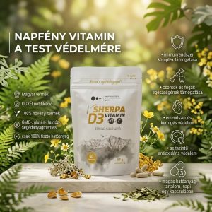 vSherpa D3-vitamin + K2-vitamin + C-vitamin étrend-kiegészítő - 60 db