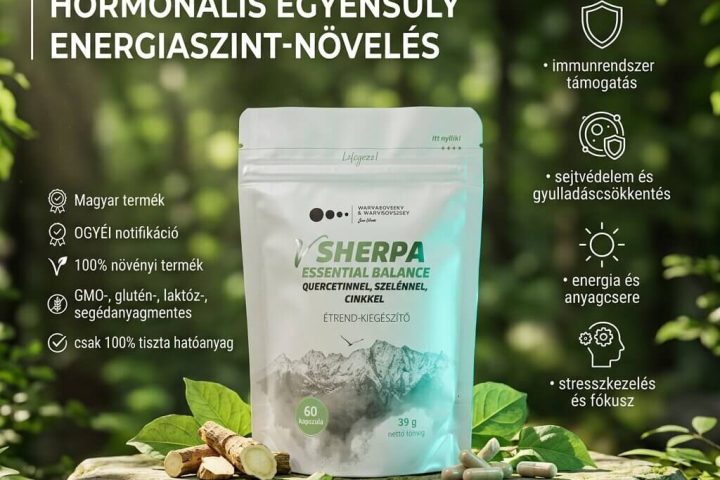 vSherpa Essential Balance étrend-kiegészítő - az immunitás, az energiaszint és a hormonális egyensúly támogatásáért - 60 db