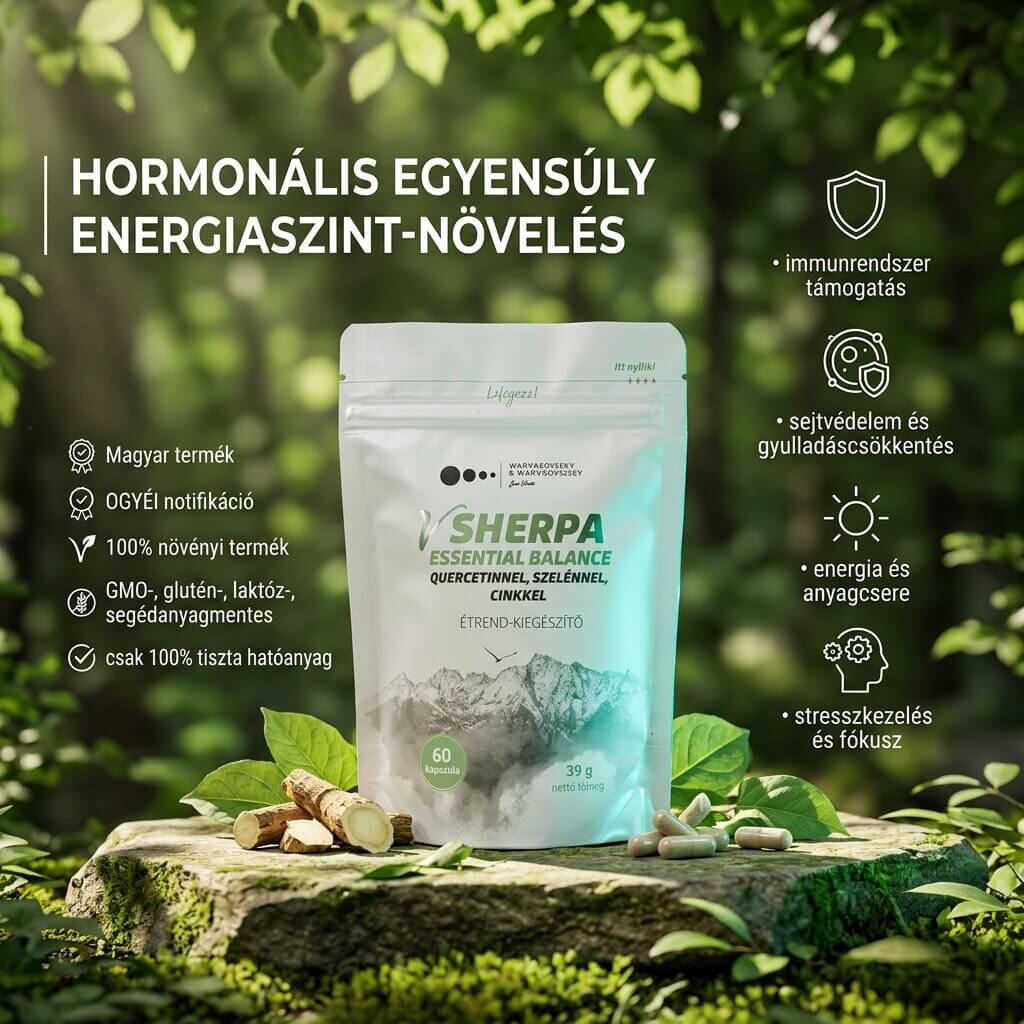 vSherpa Essential Balance étrend-kiegészítő - az immunitás, az energiaszint és a hormonális egyensúly támogatásáért - 60 db
