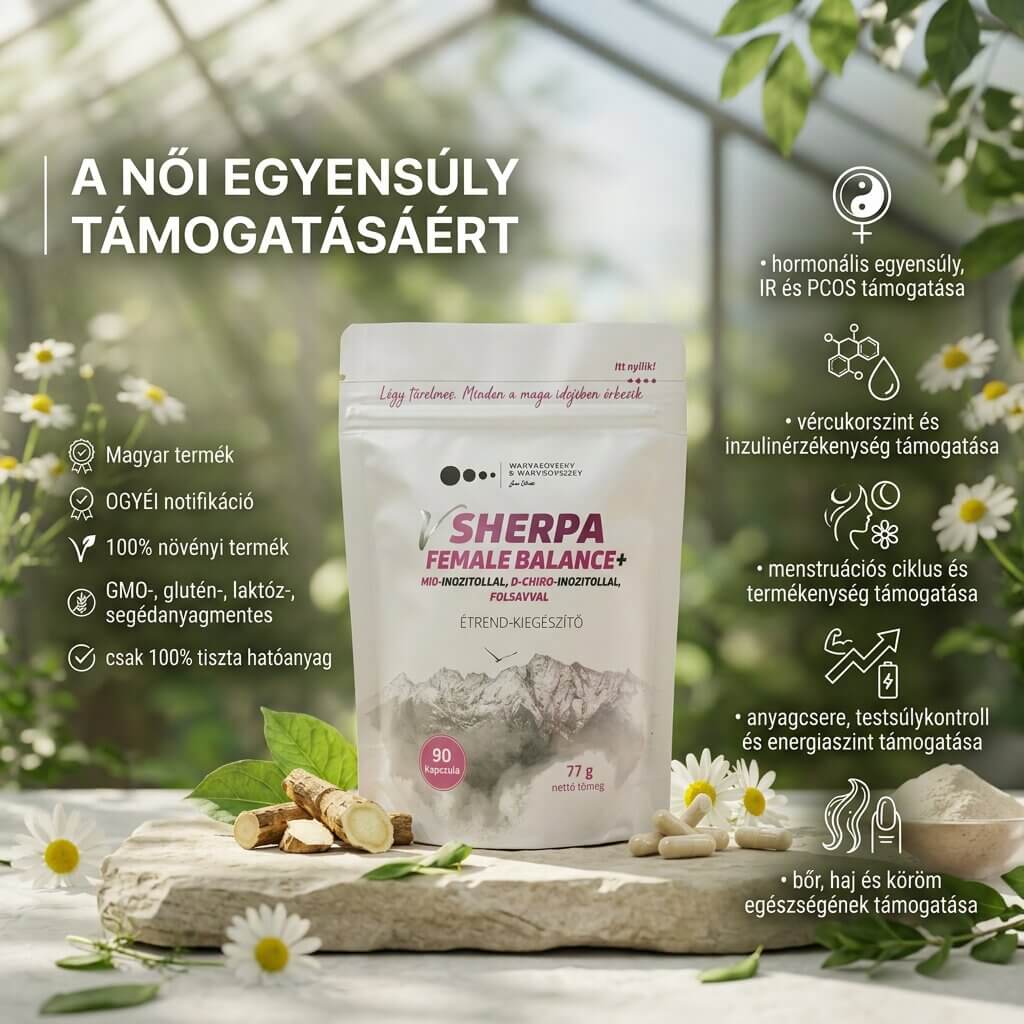 vSherpa Female Balance+ étrend-kiegészítő- a női egyensúly támogatásáért - 90 db