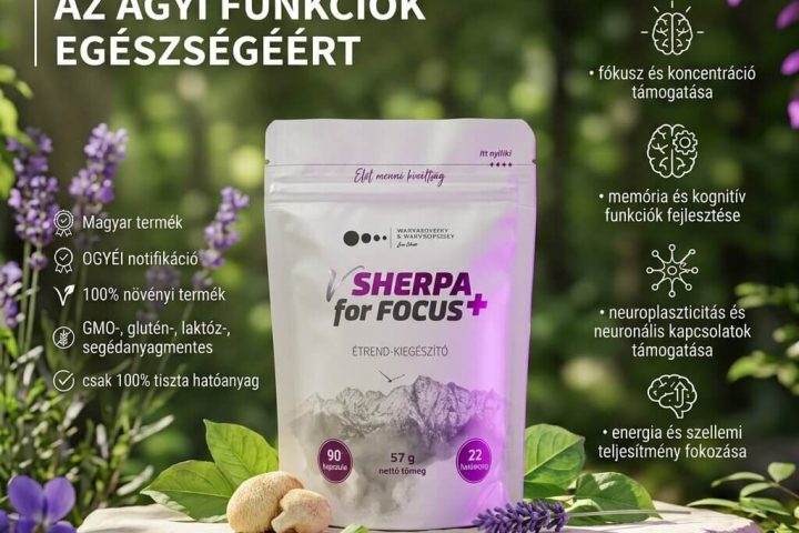 vSherpa for focus+ étrend-kiegészítő az agyi funkciók egészségéért- 90 db